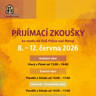 Přijímací řízení do ZUŠ pro školní rok 2026/2027