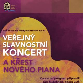 Veřejný slavnostní koncert a křest nového piana